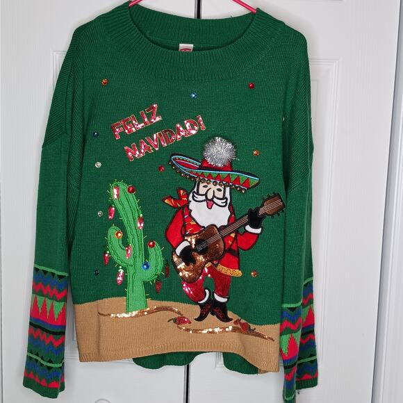 Holiday Time Feliz Navidad Ugly Christmas Sweater NWOT Sz XL - Picture 12 of 12